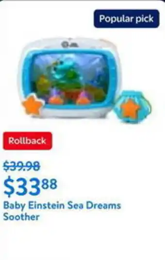 Walmart Baby Einstein Sea Dreams Soother offer