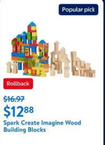 Walmart Spark Create Imagine Wood Building Blocks offer