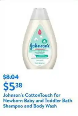 Walmart Johnson's CottonTouch for Newborn Baby and Toddler Bath Shampoo and Body Wash offer