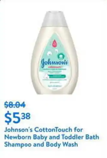 Walmart Johnson's CottonTouch for Newborn Baby and Toddler Bath Shampoo and Body Wash offer