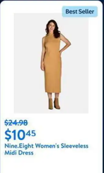 Walmart Nine.Eight Women's Sleeveless Midi Dress offer