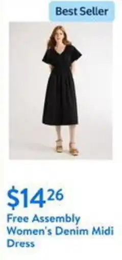 Walmart Free Assembly Women's Denim Midi Dress offer