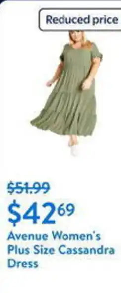 Walmart Avenue Women's Plus Size Cassandra Dress offer