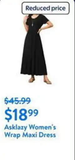 Walmart Asklazy Women's Wrap Maxi Dress offer