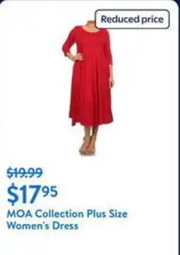 Walmart MOA Collection Plus Size Women's Dress offer