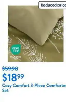 Walmart Cozy Comfort 3-Piece Comforte Set offer