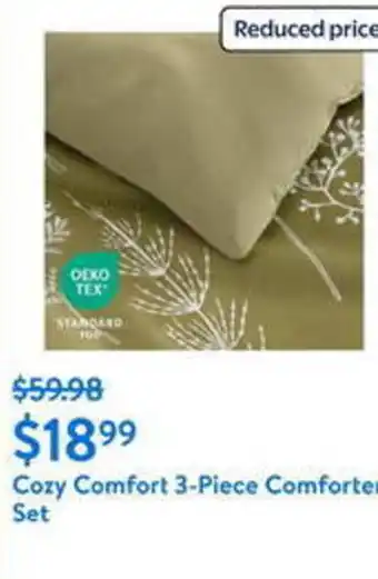 Walmart Cozy Comfort 3-Piece Comforte Set offer