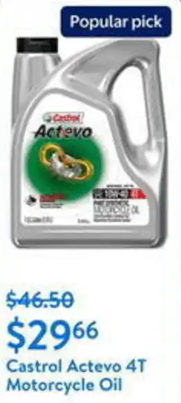 Walmart Castrol Actevo 4T Motorcycle Oil offer