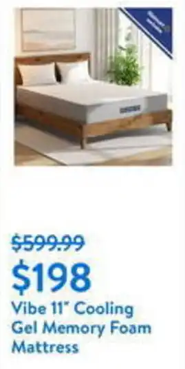 Walmart Vibe 11" Cooling Gel Memory Foam Mattress offer