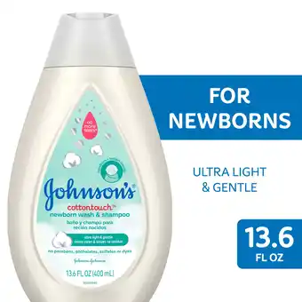 Walmart Johnson's CottonTouch for Newborn Baby and Toddler Bath Shampoo and Body Wash, 13.6 oz offer