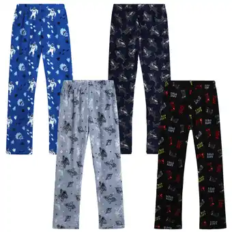 Walmart Tuff Guys Boys' Pajama Pants - 4 Pack Soft Plush Fleece Boys Pajamas - Cozy Boys' Sleepwear (4-16) offer