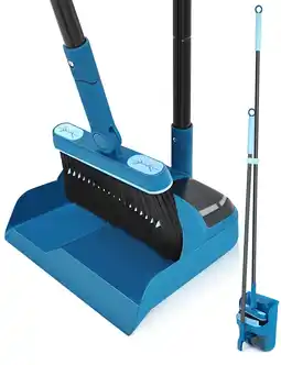 Walmart JEHONN Broom and Dustpan Set for Home with 54 inches Long Handle (Blue) offer