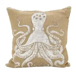 Walmart Saro Lifestyle Octopus Down Filled Cotton Jute Throw Pillow offer