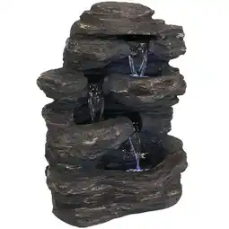 Walmart Sunnydaze Rocky Falls Resin Outdoor Water Fountain with Lights offer