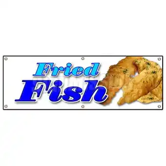 Walmart 72 in. Fried Fish Banner Sign - Fry Fish Deep Seafood Sea Food Fresh Batter offer