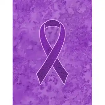 Walmart Purple Ribbon for Pancreatic and Leiomyosarcoma Cancer Awareness Canvas House Flag Size - 28 x 40 In offer