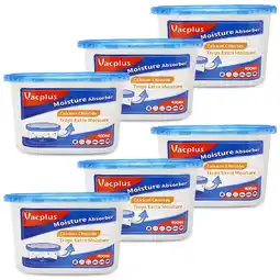 Walmart Vacplus Moisture Absorbers, 6 Pack, 10.5 Oz, Leakproof Humidity Absorber, Fragrance Free offer