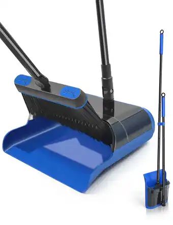 Walmart JEHONN Dustpan and Broom Set with Long Handle Transparent Cover Blue offer