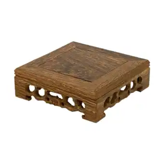 Walmart Bothyi Traditional Craft Wooden Base Wood Pedestal Stand for Home Office Decoration 8cmx8cmx3.8cm offer