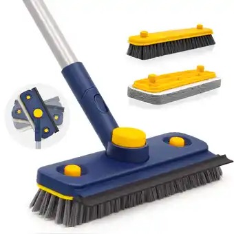 Walmart JEHONN 58 inches Long Handled Tub Tile Scrubber Brush and Squeegee (Blue) offer