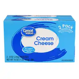 Walmart Great Value Cream Cheese Bar 8 oz, 2 Count offer