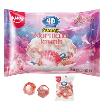 Walmart AMOS Gummy Candy Mermaid Jewels Fruity Filled, Soft Center Jelly-Filled 9oz offer