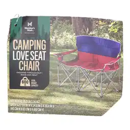 Walmart Member's Mark Folding Camping Love Seat Chair with Cupholders, Red offer