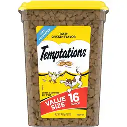 Walmart Temptations Classic Tasty Chicken Flavor Crunchy And Soft Treats For Cats, 16 Oz Tub offer