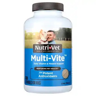 Walmart Nutri-Vet Multi-Vite Chewable Vitamins for Dogs Liver, 120 ct offer