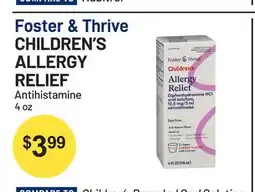 Health Mart Foster & Thrive CHILDREN'S ALLERGY RELIEF offer