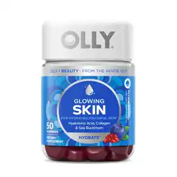 Walmart OLLY Glowing Skin Vitamin Gummy with Hyaluronic Acid, Supplement, Plump Berry, 50 Ct offer