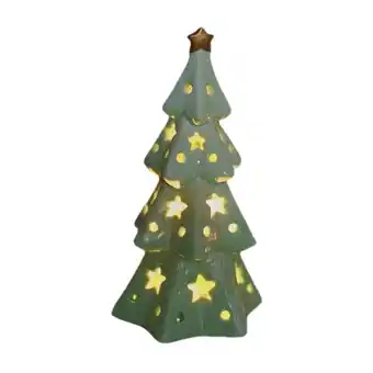 Walmart Bothyi Christmas Tree Lamp Xmas Tree Ceramic Statue Gift Fireplace LED Night Lights offer