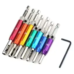 Walmart Whoamigo 8Pcs Self-centering Hinge Drill Bit Set Hinge Tapper Core Screw Hole Puncher offer