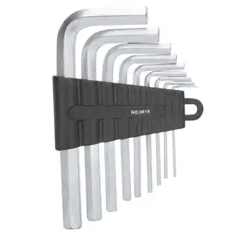 Walmart Metric Flat Hex Key Wrench Set, 9 Pieces, Sizes 1.5-10.0mm, Ideal for Repair Tasks offer