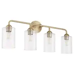 Walmart Quorum Charlotte by Tamara Day 598-4-80 Bath Vanity Light 33 in. wide - Aged Brass offer