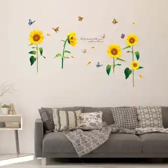 Walmart CUTICATE Decorative Wall Sticker DIY Decoration Art Decal Wall Art Murals for Bedroom Sunflowers offer