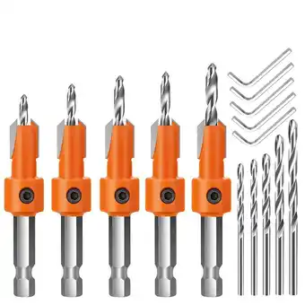 Walmart Bosisa 15Pcs Hex Countersink Drill Bits Quick Change 1/4 Inch Adjustable Drill Bit Set offer