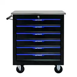 Walmart 6 DRAWERS MULTIFUNCTIONAL TOOL CART WITH WHEELS-BLACK+BLUE offer