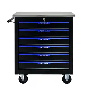 Walmart 6 DRAWERS MULTIFUNCTIONAL TOOL CART WITH WHEELS-BLACK+BLUE offer