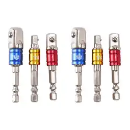 Walmart 6PCS Socket Adapter Impact Set Hex to 1/4 3/8 1/2 Inch Colorful Extension Converter offer