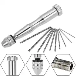 Walmart Manual Hand Drill with 10 Drill Bits for Wood and Crafts, 0.3-3.5mm Chuck offer