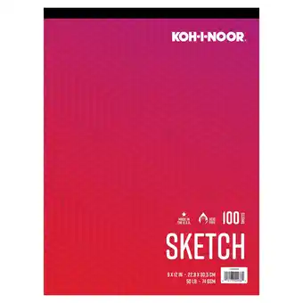 Walmart Kohinoor Sketch Pad 9 X 12 50lb/74GSM 100 Sheets Tape Bound offer