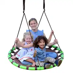 Walmart Swurfer Orbit 40 Tree Swing, Cool Feel Mesh Padded Saucer Swing Holds Up To 500 lbs offer