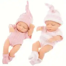 Walmart AmaMary 2Pcs 7 Reborn Doll Full Body Soft Vinyl Realistic Mini Dolls Set Kid New Year's Gift offer