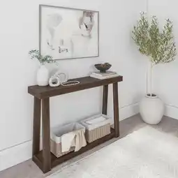 Walmart Plank+Beam Solid Wood 46 Console Table with Storage, Narrow Entryway Table, Living Room offer