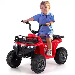 Walmart Costway Kids Ride On Electric ATV 6V 4-Wheeler Quad Car with One-Button Start Tread Tires Red offer