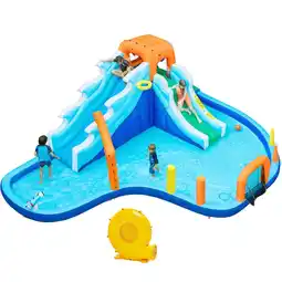 Walmart Yaheetech Double Lane Inflatable Water Slide for Kids, Blue offer