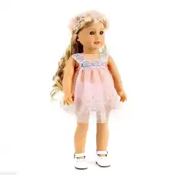 Walmart AmaMary 18 Doll Princess Dress Pink Lace Flower Dress and Hairband Set Girl Birthday Gift offer