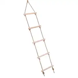 Walmart Outdoor Climbin Kids Playhouse Wood 5 Rungs Rope Climbing Ladder Toy offer