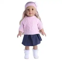 Walmart AmaMary 18 Doll Sweater Denim Skirt Winter Knit Set Holiday Dresses offer